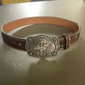 Nocona Kids Turquoise And Brown Leather Belt - Used Only A Few Times